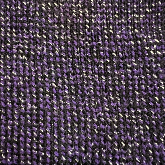 Vintage Funky Whimsygoth Metallic Reversible Grandmacore Sweater SZ L/XL - Picture 12 of 15